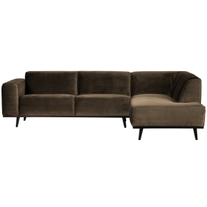 WOOOD hoekbank rechts Statement – Fluweel – Taupe – 77x274x210 WOOOD hoekbank rechts Statement – Fluweel – Taupe – 77x274x210