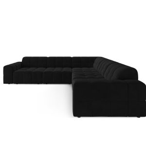 Cosmopolitan Design Hoekbank CHICAGO 4-zits, flueel zwart – 285x285x78 Cosmopolitan Design Hoekbank CHICAGO 4-zits, flueel zwart – 285x285x78