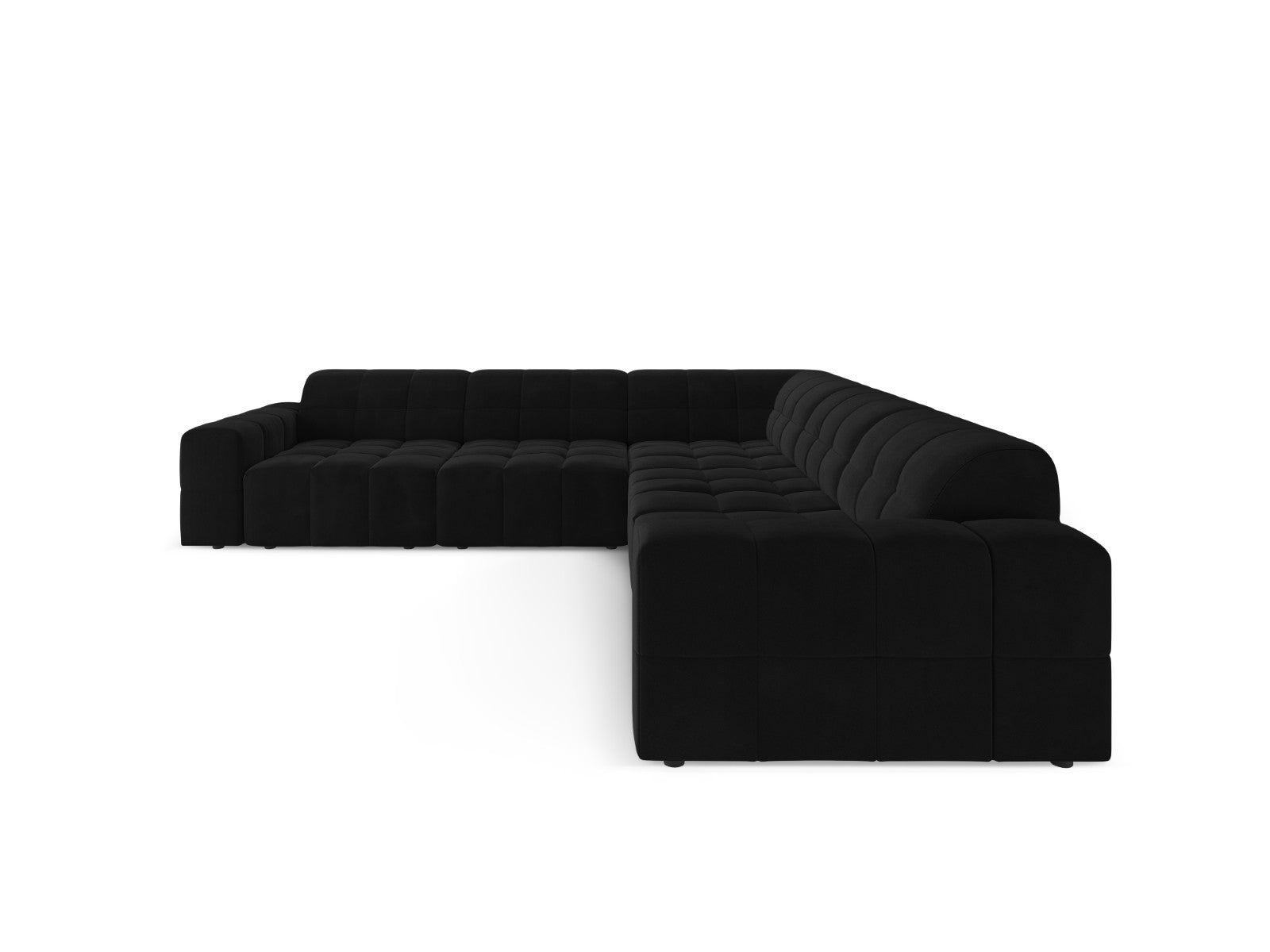 Cosmopolitan Design Hoekbank CHICAGO 4-zits, flueel zwart - 285x285x78
