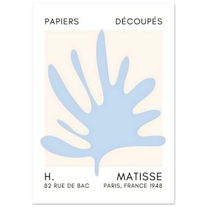 Artfulprints Poster Matisse – Coral drift light blue – A4 21×29.7 cm – Artfulprints Poster Matisse – Coral drift light blue – A4 21×29.7 cm –