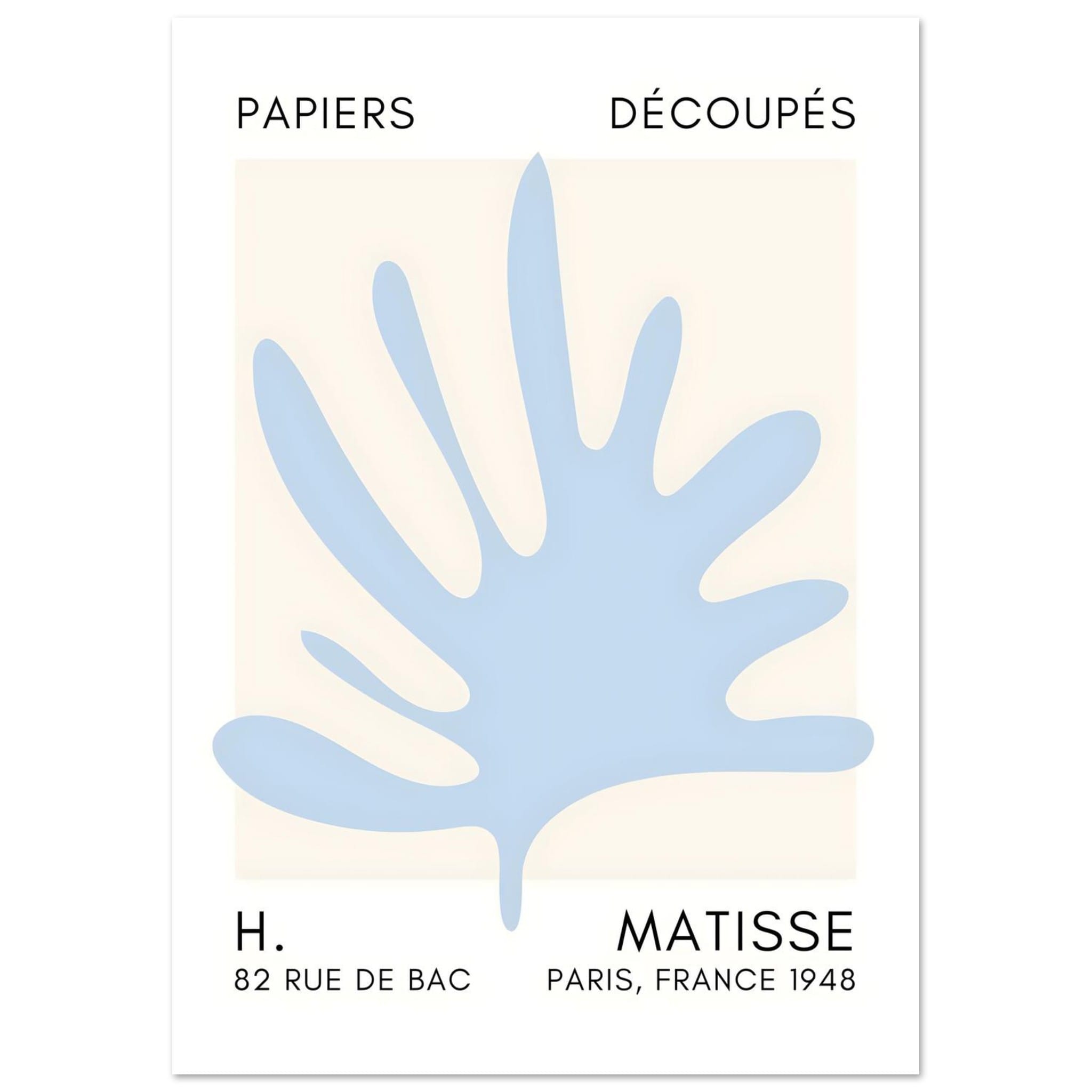 Artfulprints Poster Matisse – Coral drift light blue - A4 21x29.7 cm -