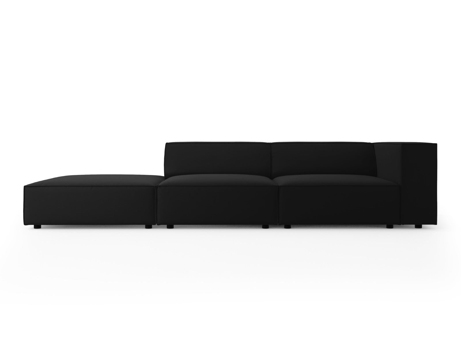 Cosmopolitan Design linker bank Arendal 4-zits, flueel, zwart - 102x26
