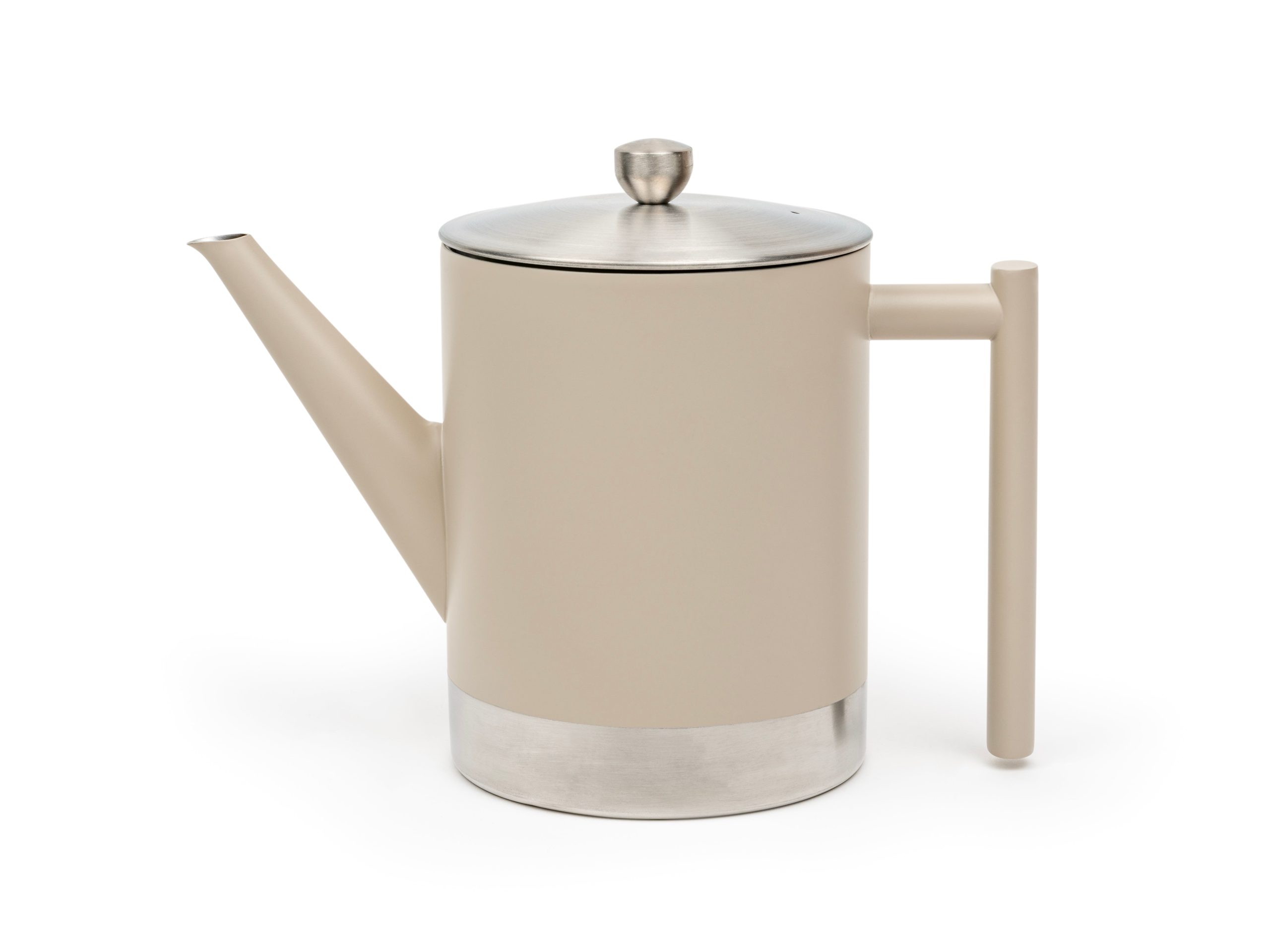 Bredemeijer - Dubbelwandige theepot Minuet Cylindre - 1,2 liter - Taup