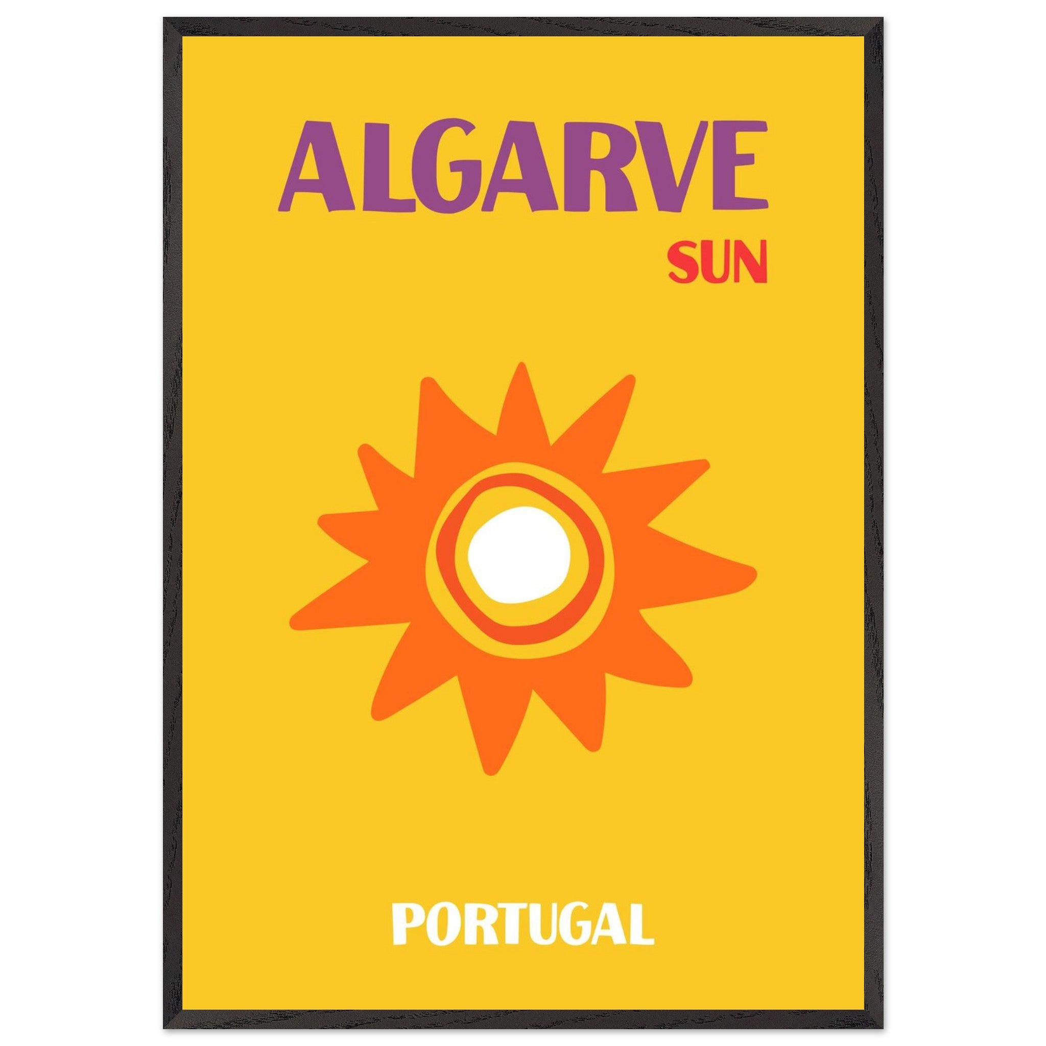 Artfulprints Poster met Lijst Portugal - Algarve - 70x100 cm - Geel