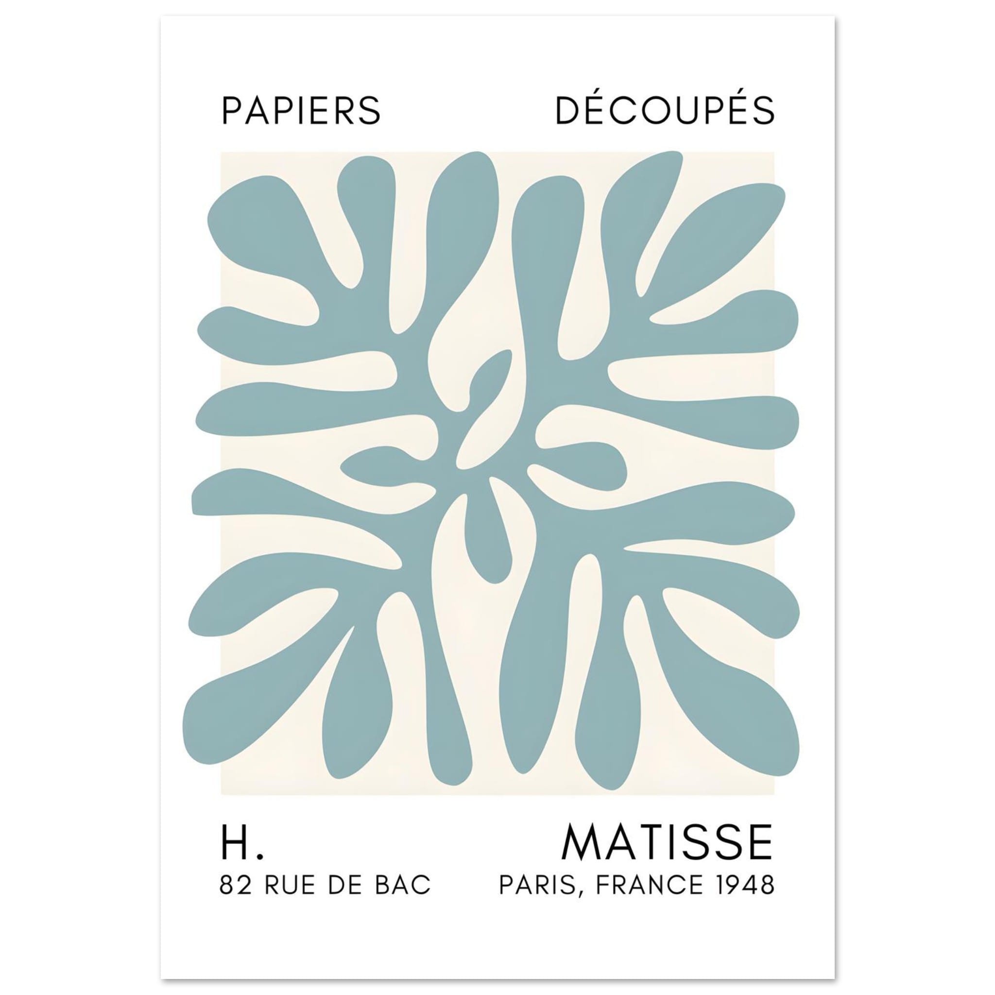 Artfulprints Poster Matisse - Deep ocean turquoise - A4 21x29.7 cm - T