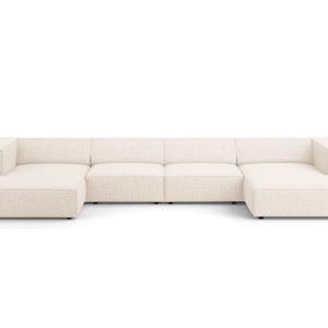 Cosmopolitan Design Panoramische bank Arendal 6-zits, chenille, lichtb Cosmopolitan Design Panoramische bank Arendal 6-zits, chenille, lichtb