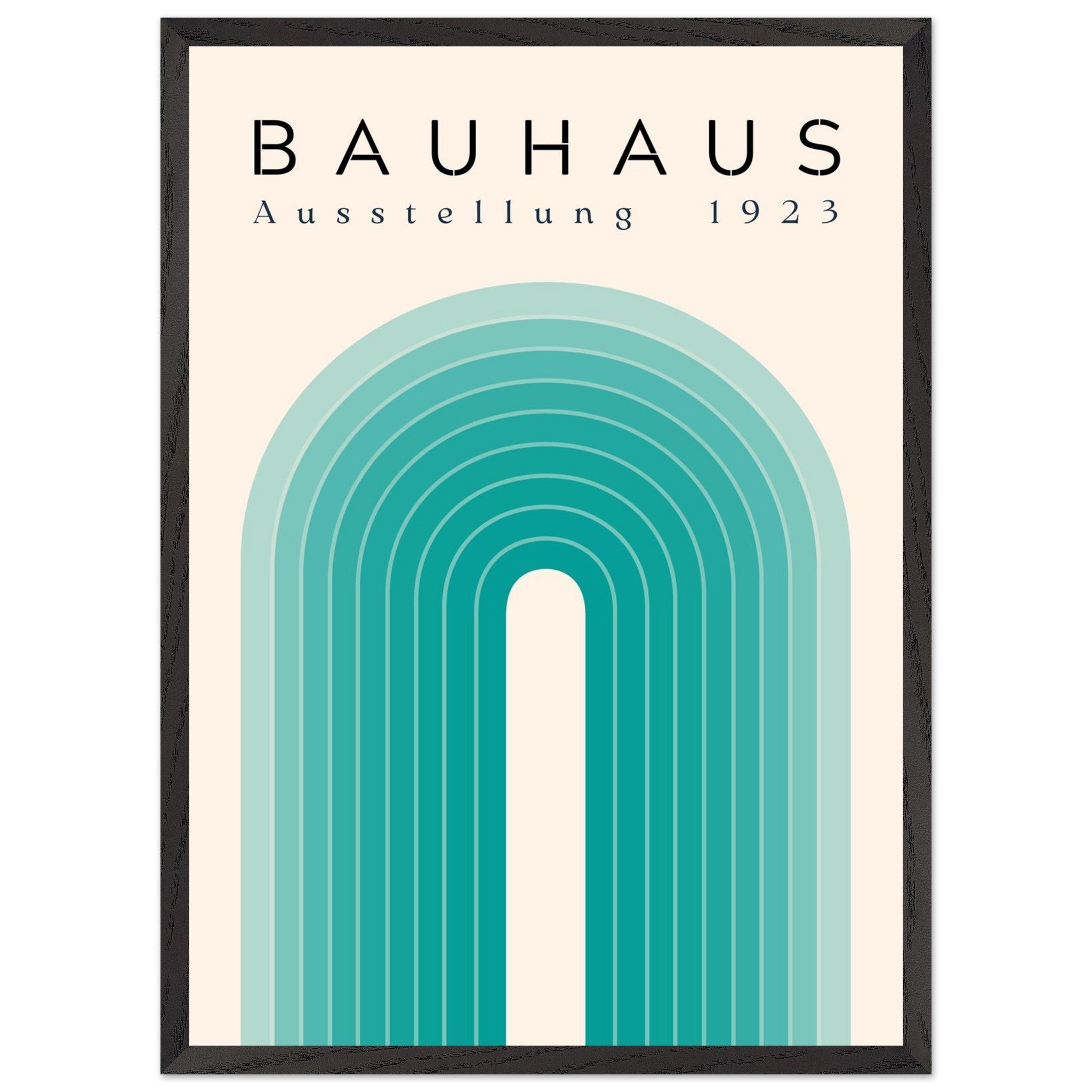 Artfulprints Poster met Lijst Bauhaus - Turquoise rainbow - 50x70 cm -