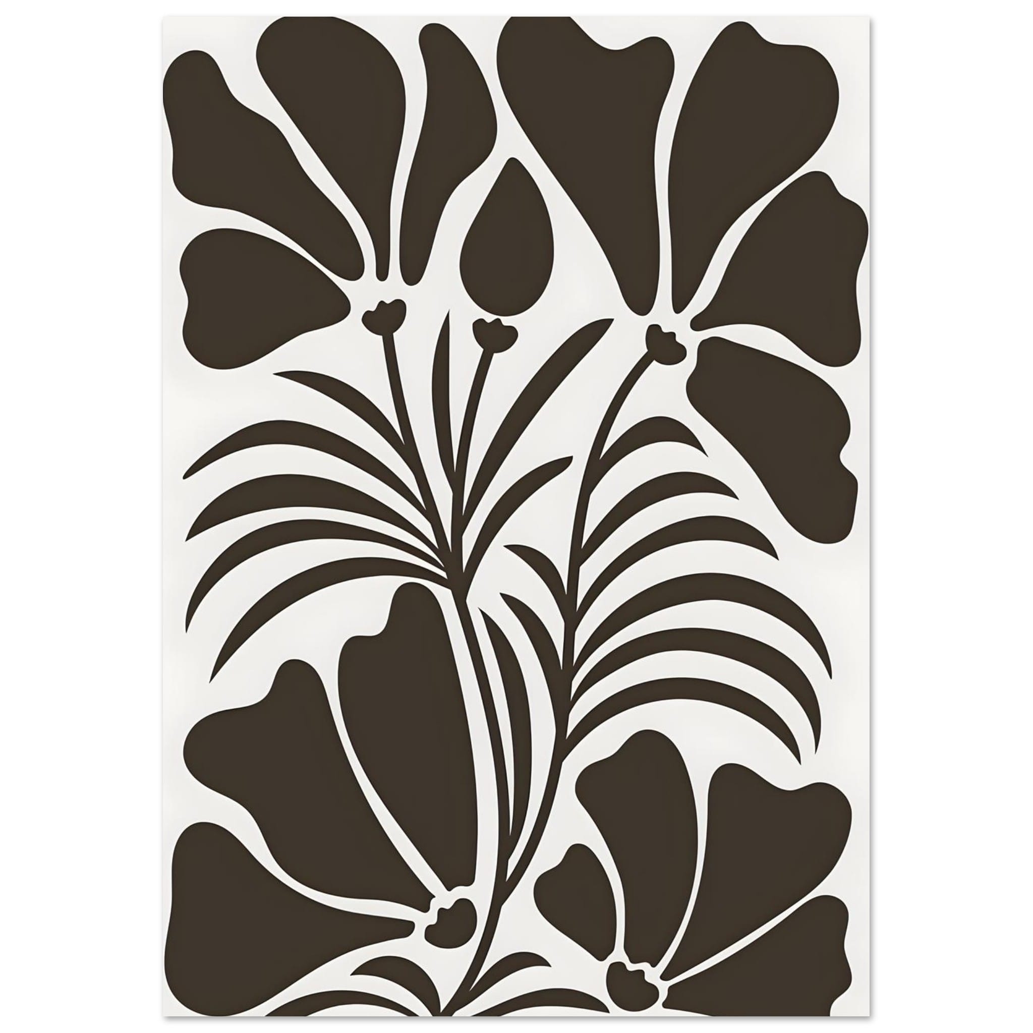 Artfulprints Poster Matisse – Botanical shapes - A4 21x29.7 cm - Bruin