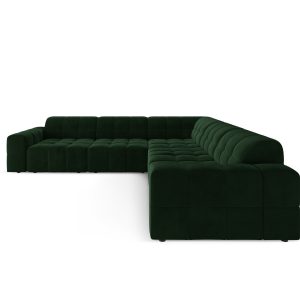 Cosmopolitan Design Hoekbank CHICAGO 4-zits, flueel flessengroen – 285 Cosmopolitan Design Hoekbank CHICAGO 4-zits, flueel flessengroen – 285