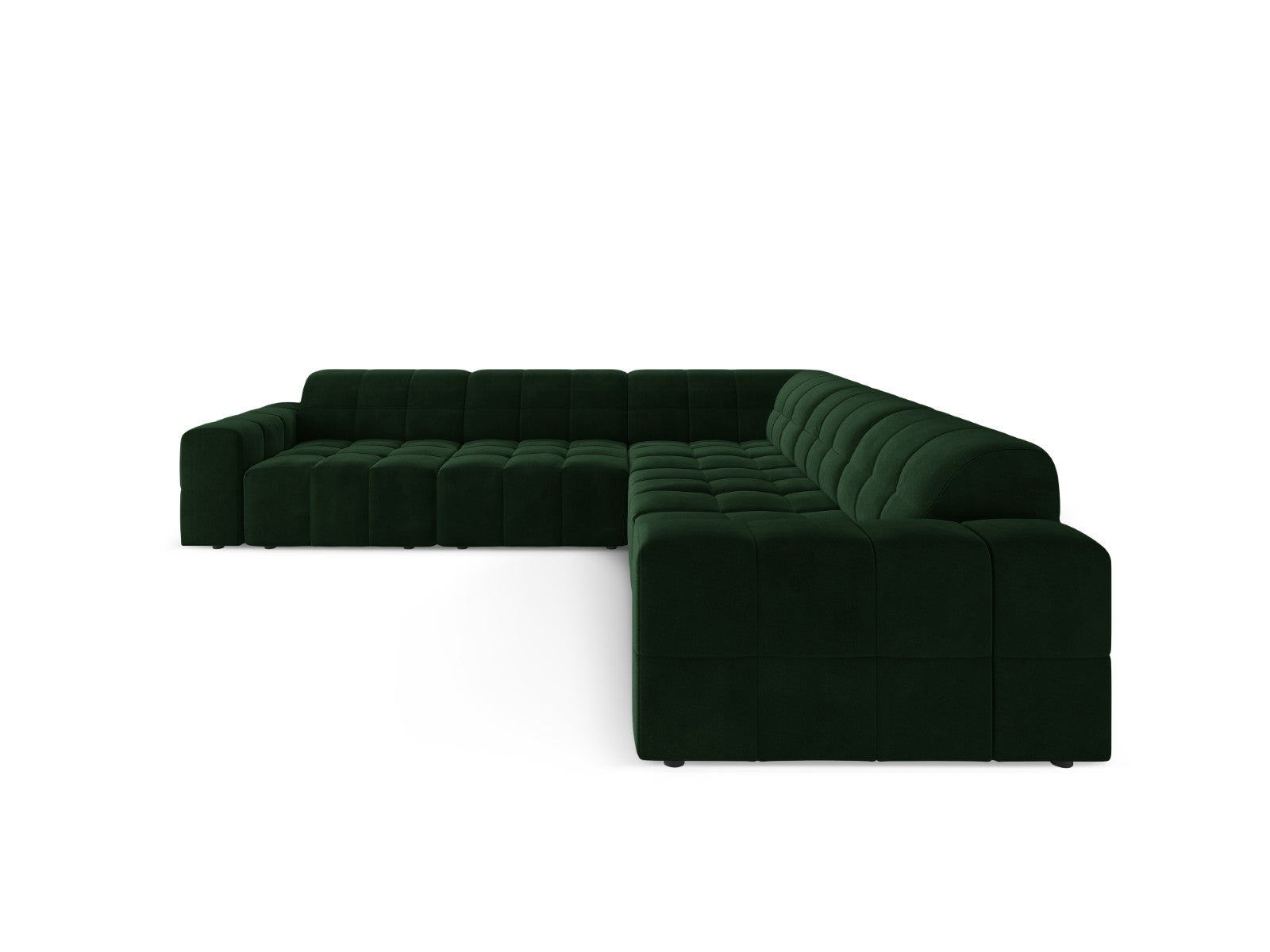 Cosmopolitan Design Hoekbank CHICAGO 4-zits, flueel flessengroen - 285