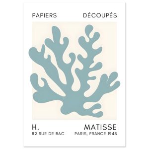Artfulprints Poster Matisse – Saltflower shapes turquoise – A4 21×29.7 Artfulprints Poster Matisse – Saltflower shapes turquoise – A4 21×29.7