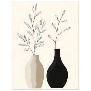 Artfulprints Poster Boho – Calm vase – 30×40 cm – Zwart / Wit Artfulprints Poster Boho – Calm vase – 30×40 cm – Zwart / Wit