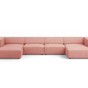 Cosmopolitan Design Panoramische bank Arendal 6-zits, chenille, roze – Cosmopolitan Design Panoramische bank Arendal 6-zits, chenille, roze –