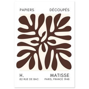 Artfulprints Poster Matisse – Deep ocean brown – 70×100 cm – Bruin Artfulprints Poster Matisse – Deep ocean brown – 70×100 cm – Bruin