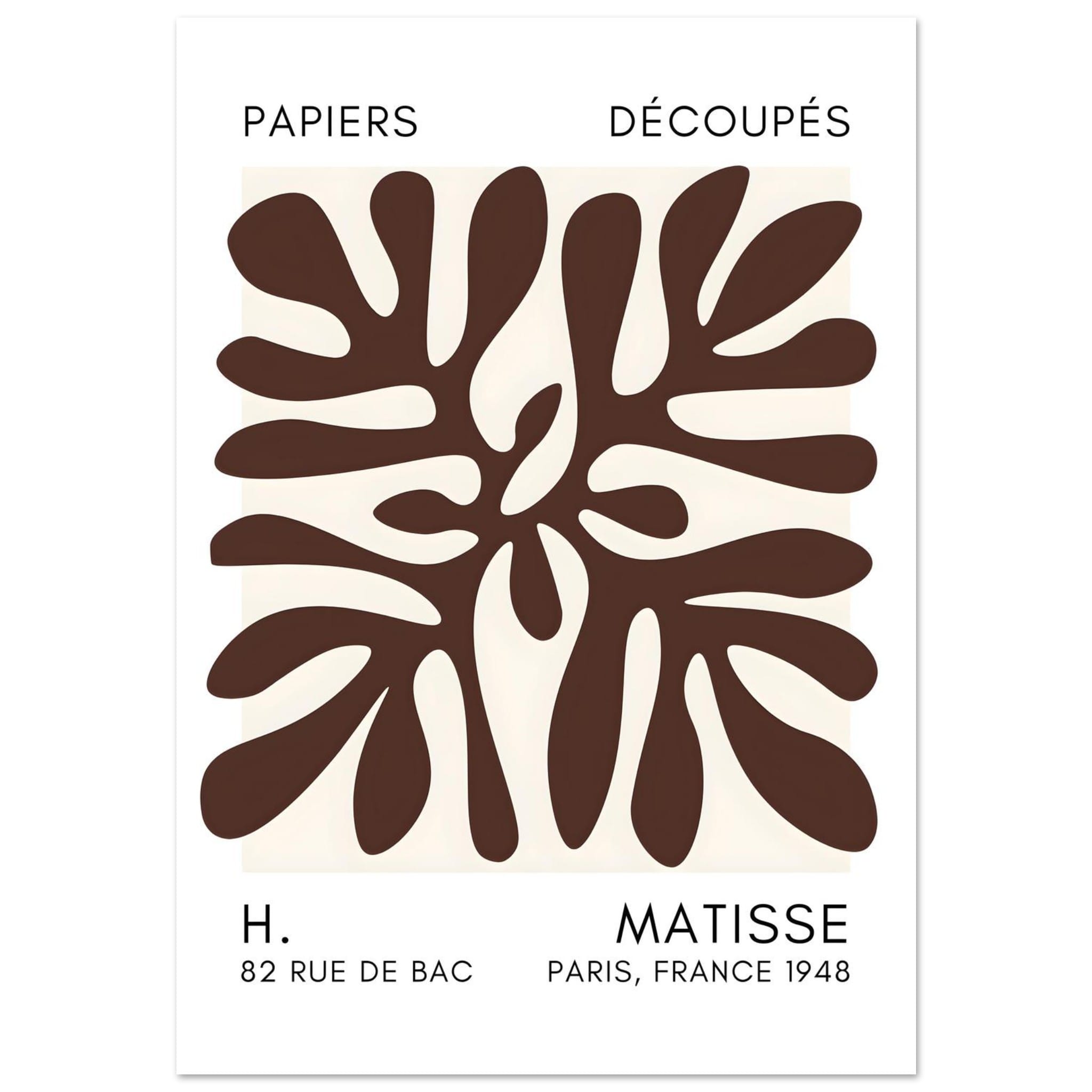 Artfulprints Poster Matisse - Deep ocean brown - 70x100 cm - Bruin