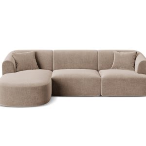 Cosmopolitan Design Modulaire hoekbank links Campi 4-zits, flueel donk Cosmopolitan Design Modulaire hoekbank links Campi 4-zits, flueel donk