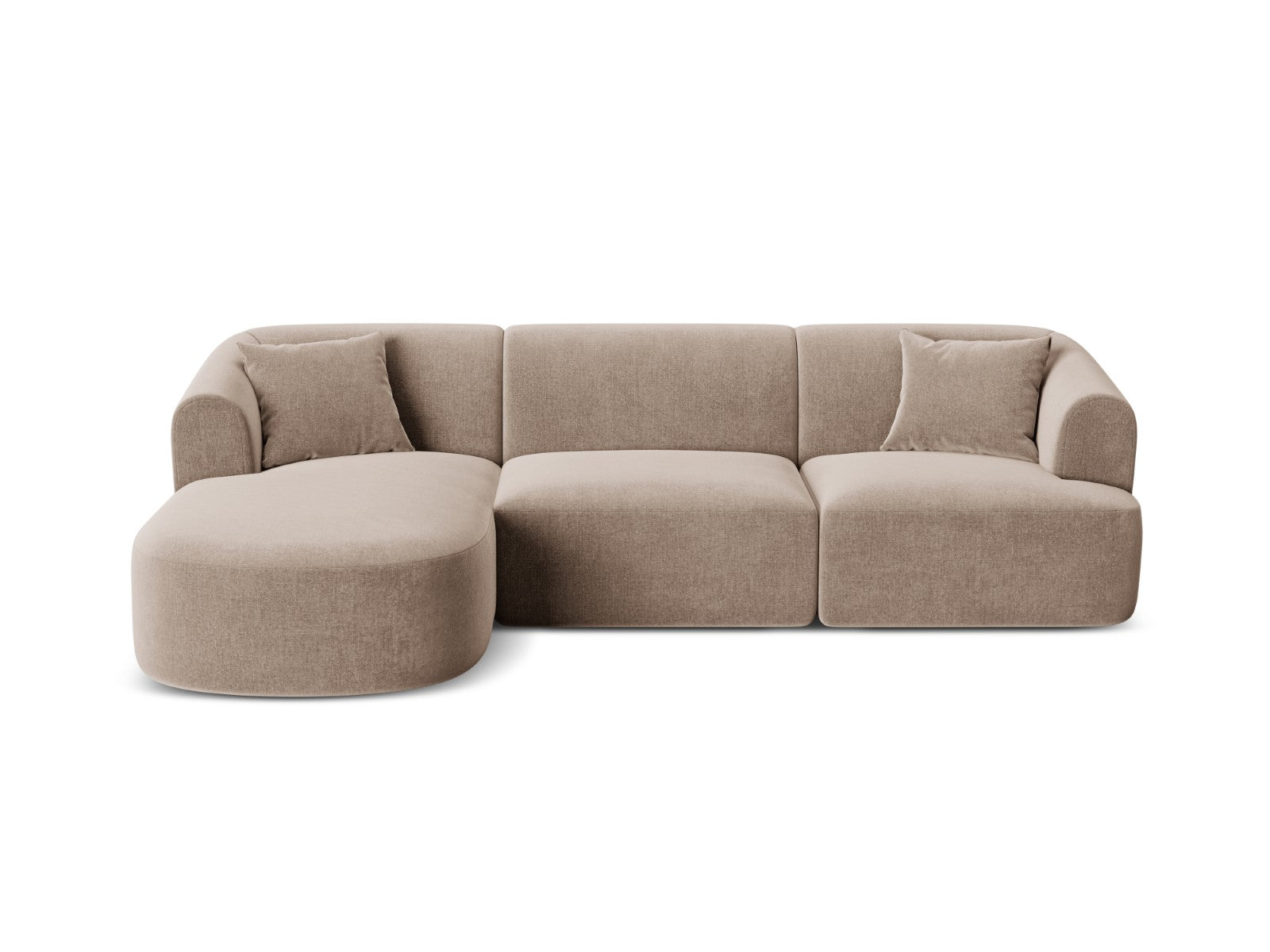 Cosmopolitan Design Modulaire hoekbank links Campi 4-zits, flueel donk