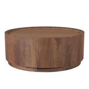 DÉJA Living Salontafel Amber – Rond Donkerbruin Mangohout – 90x90x35cm