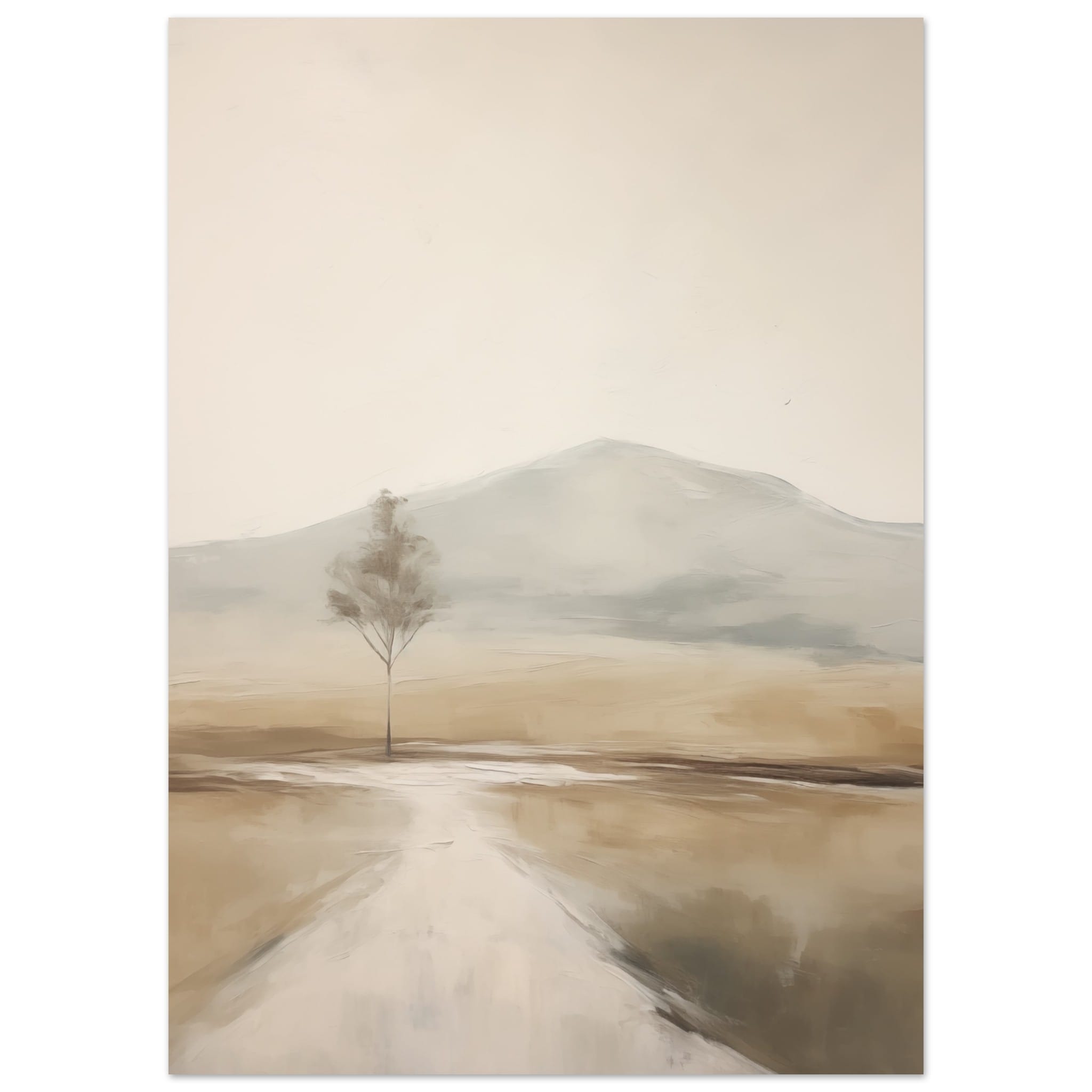 Artfulprints Poster Abstract - Tree path - 50x70 cm - Taupe