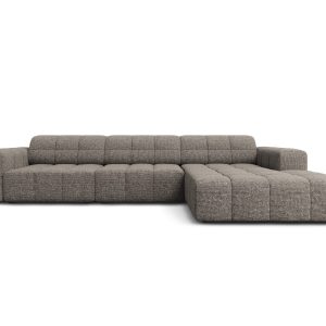 Cosmopolitan Design rechter hoekbank Chicago 4-zits, chenille grijs –