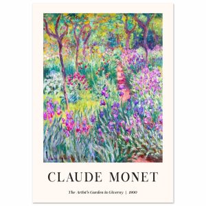 Artfulprints Poster Claude Monet – The artist's garden in Giverny – A4 Artfulprints Poster Claude Monet – The artist's garden in Giverny – A4