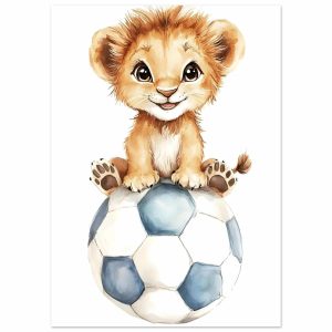 Artfulprints Poster Sportief leeuwtje – 50×70 cm – Meerkleurig Artfulprints Poster Sportief leeuwtje – 50×70 cm – Meerkleurig