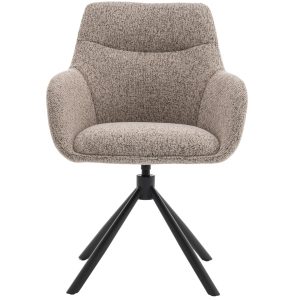 DÉJA Living Eetkamerstoel Noé – Taupe/Zwart – Draaibaar – Set van 2 DÉJA Living Eetkamerstoel Noé – Taupe/Zwart – Draaibaar – Set van 2