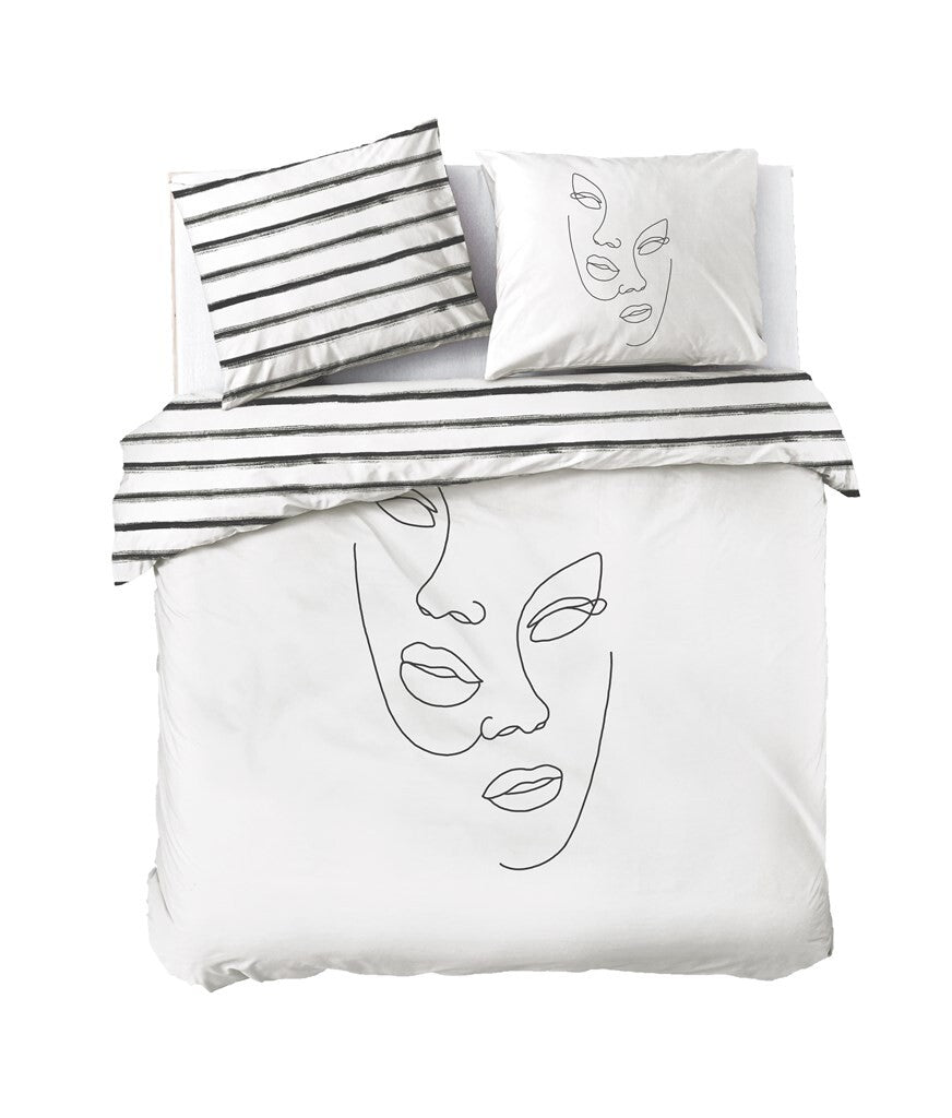 Dindi Home - Dekbedovertrek Tender Tattoo - 240x220 cm - Wit