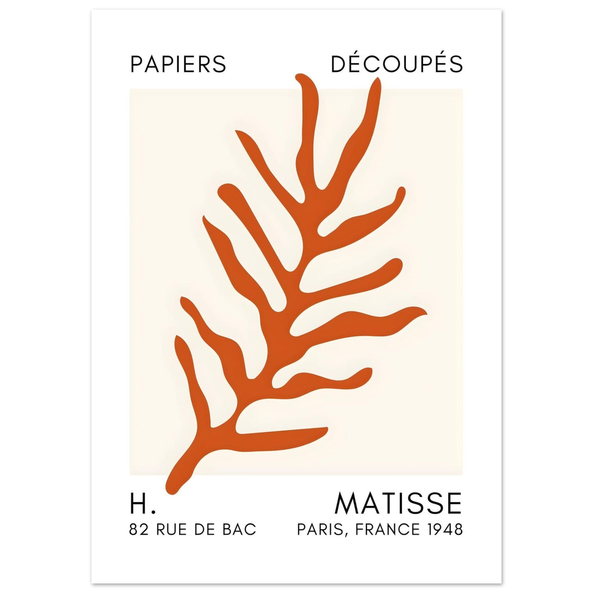 Artfulprints Poster Matisse – Ocean flora orange - 50x70 cm - Oranje