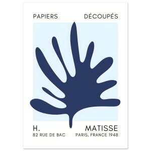 Artfulprints Poster Matisse – Coral drift navy blue I – 50×70 cm – Bla Artfulprints Poster Matisse – Coral drift navy blue I – 50×70 cm – Bla