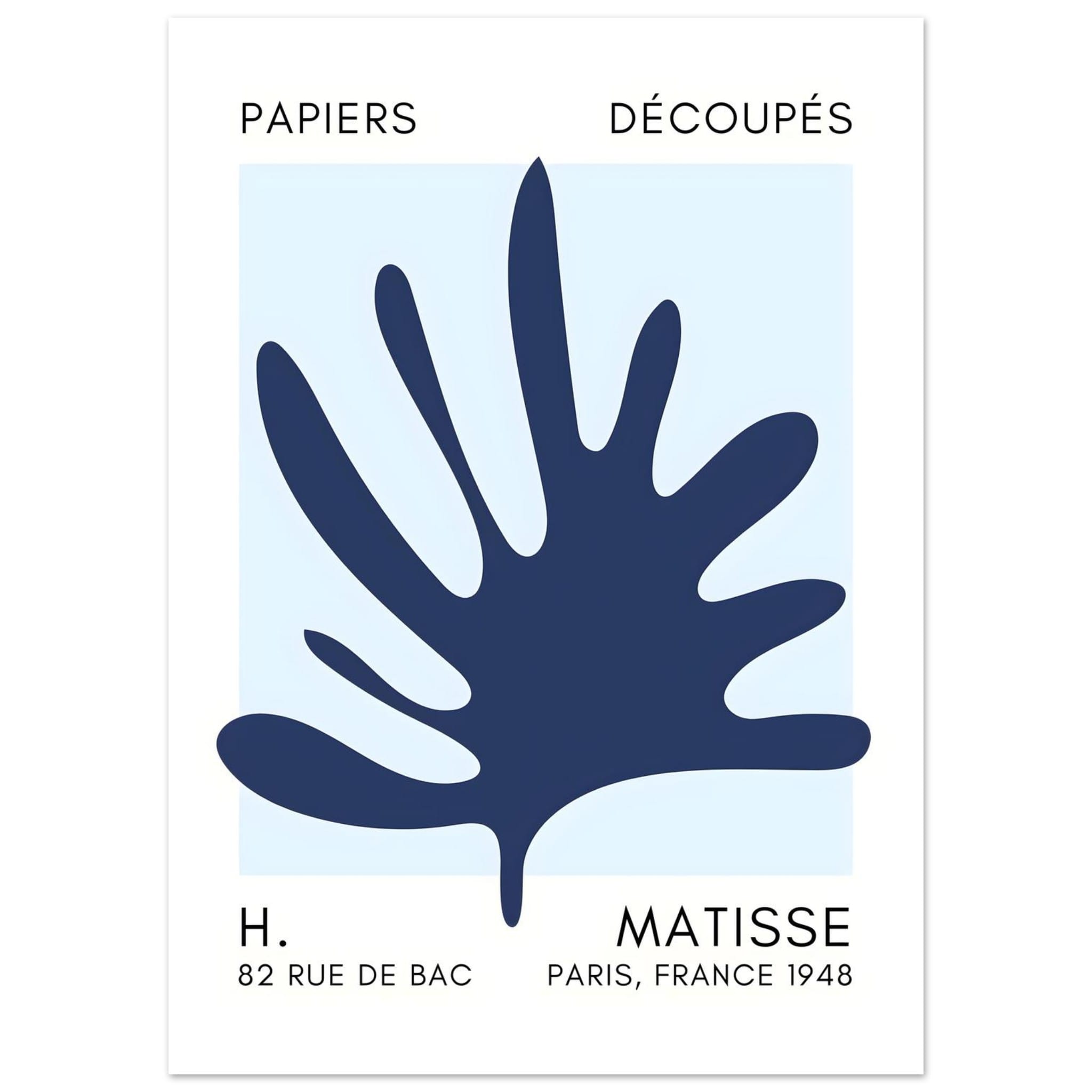 Artfulprints Poster Matisse – Coral drift navy blue I - 50x70 cm - Bla