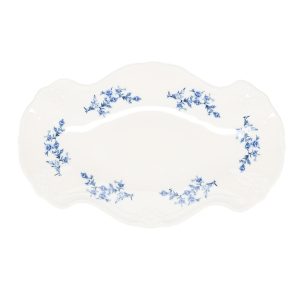Bonbistro – Serveerschaal 39x25cm blue flower Retro – Set van 2 Bonbistro – Serveerschaal 39x25cm blue flower Retro – Set van 2