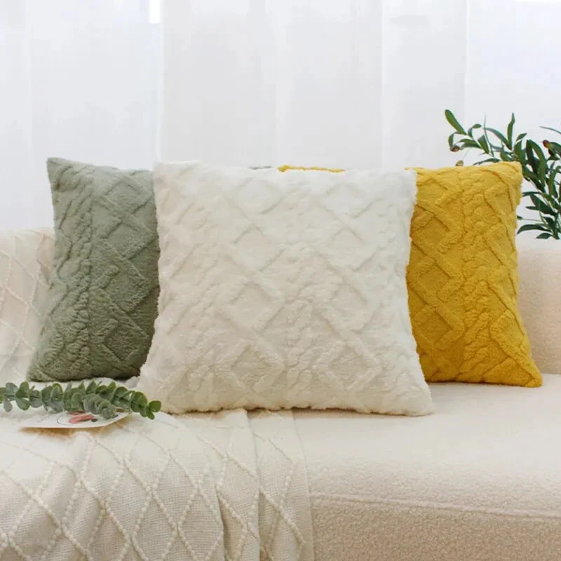 CozyNest – Vintage Gebreide Pluche Kussenhoes 45×45 cm