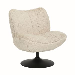DÉJA Living Draaifauteuil Morten – Taupe Fluffy/Zwart – 70x78x82cm DÉJA Living Draaifauteuil Morten – Taupe Fluffy/Zwart – 70x78x82cm