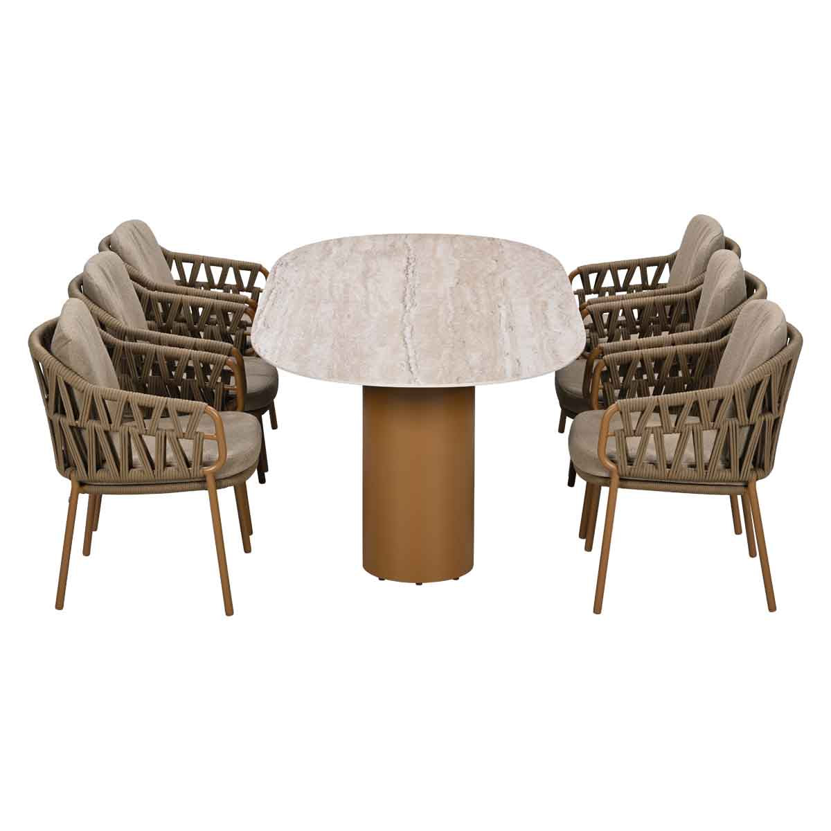 4 Seasons tuinset Biarritz 7-delig amber - Colorado tuintafel 240x105