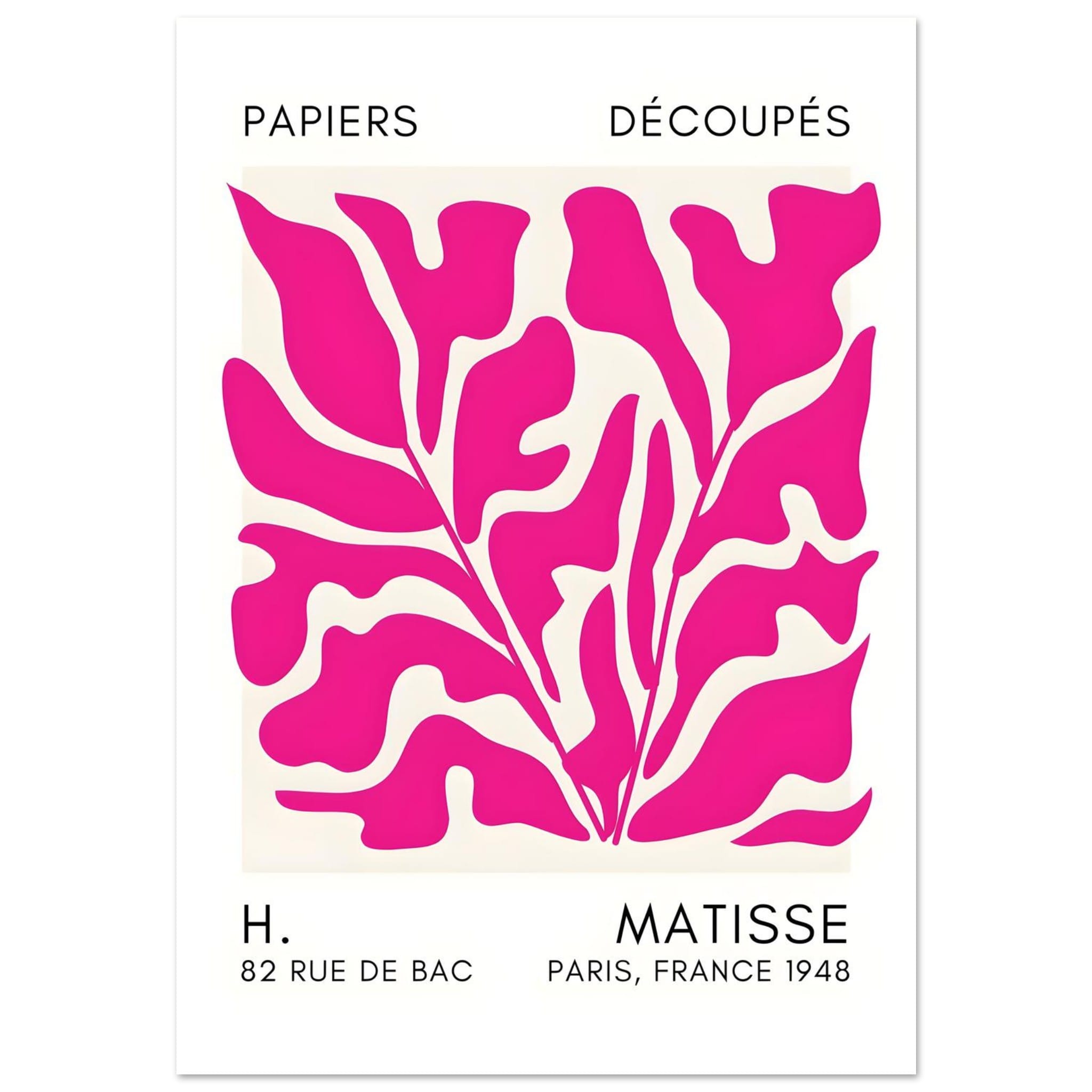 Artfulprints Poster Matisse – Seabed shapes pink - 70x100 cm - Roze