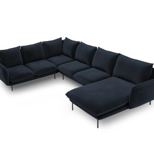 Cosmopolitan Design Panoramische hoekbank links Vienna 7-zits, flueel, Cosmopolitan Design Panoramische hoekbank links Vienna 7-zits, flueel,