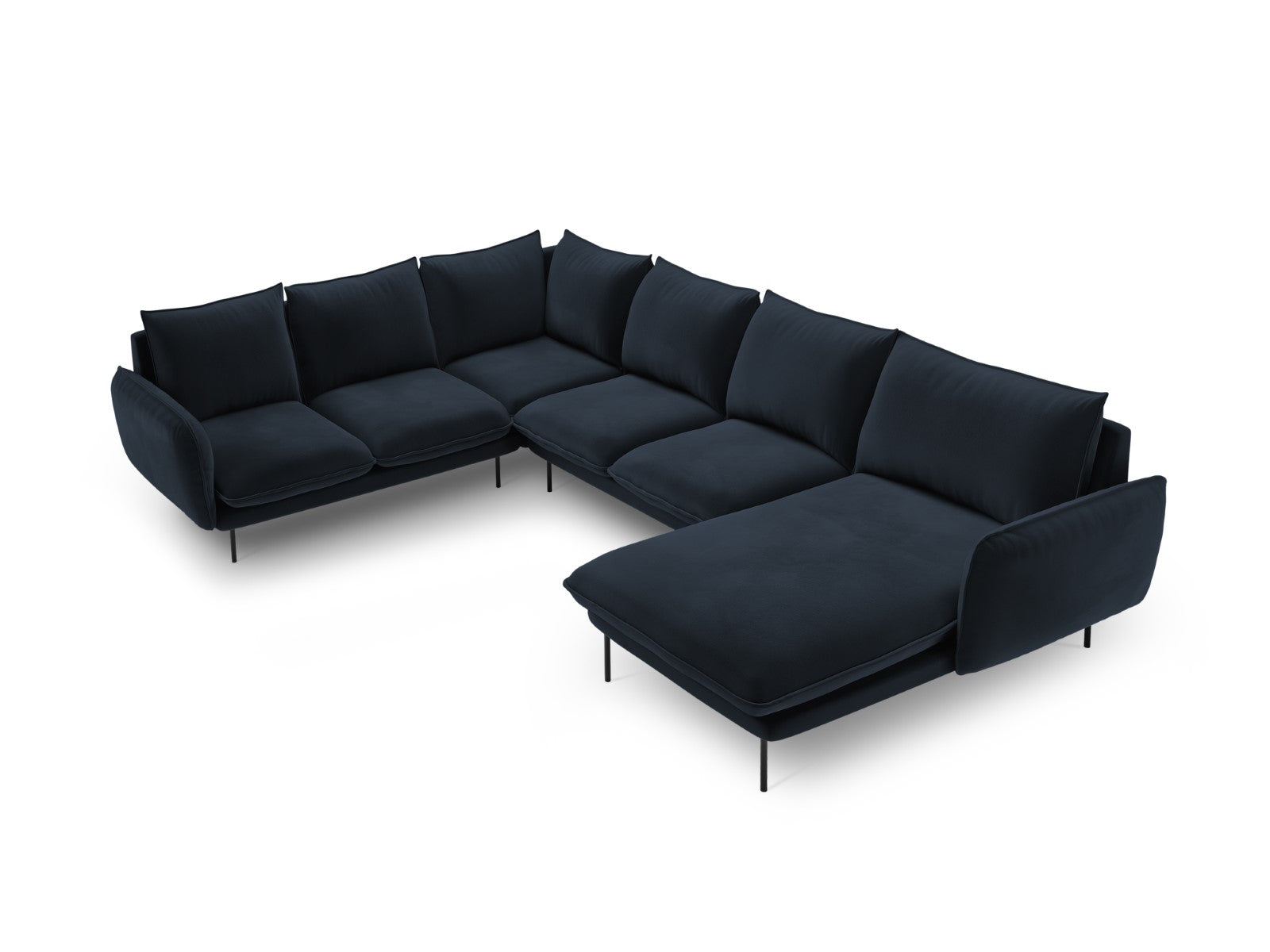 Cosmopolitan Design Panoramische hoekbank links Vienna 7-zits, flueel,
