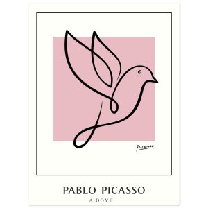 Artfulprints Poster Pablo Picasso – A dove – 30×40 cm – Roze