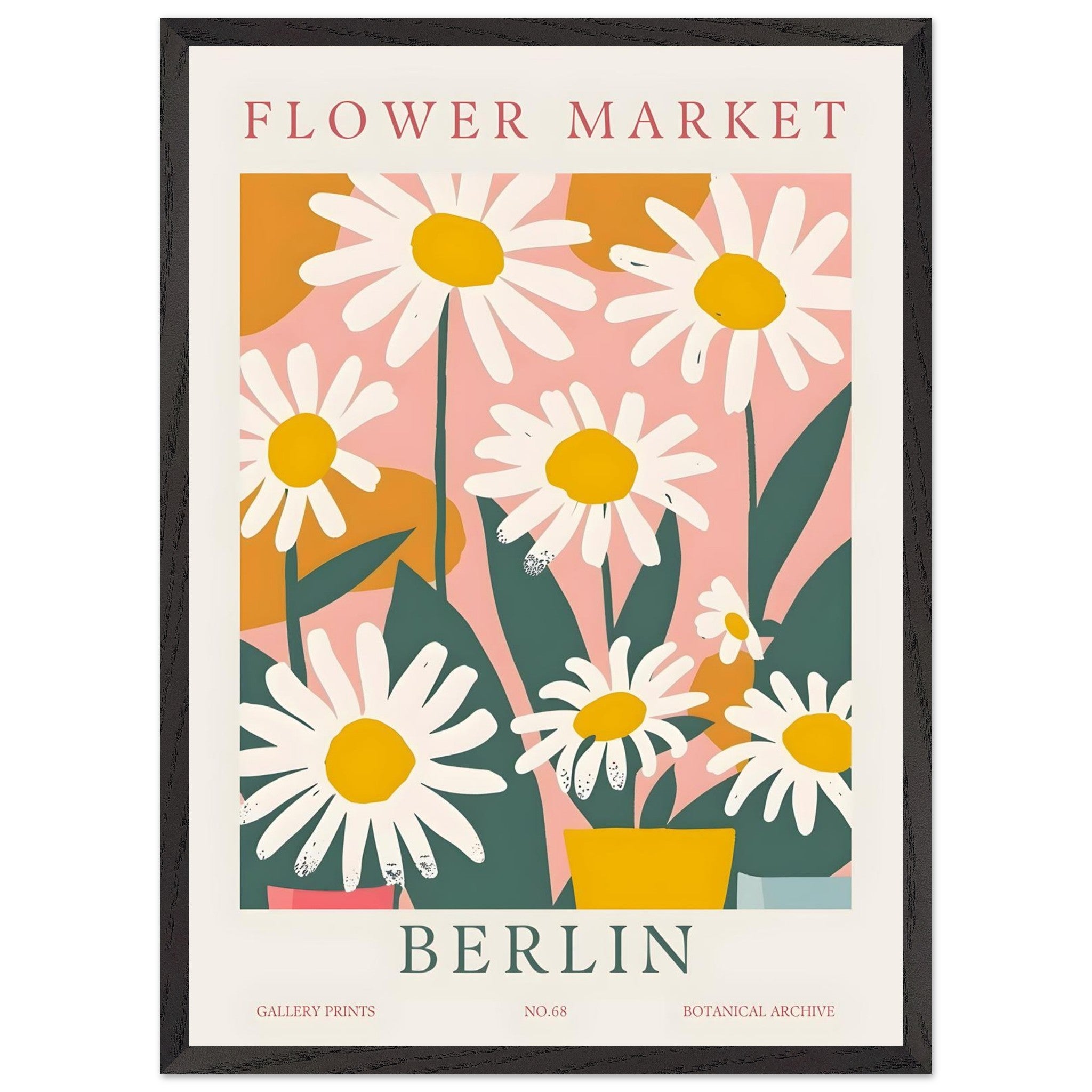 Artfulprints Poster met Lijst Flower market - Berlin II - 50x70 cm - M
