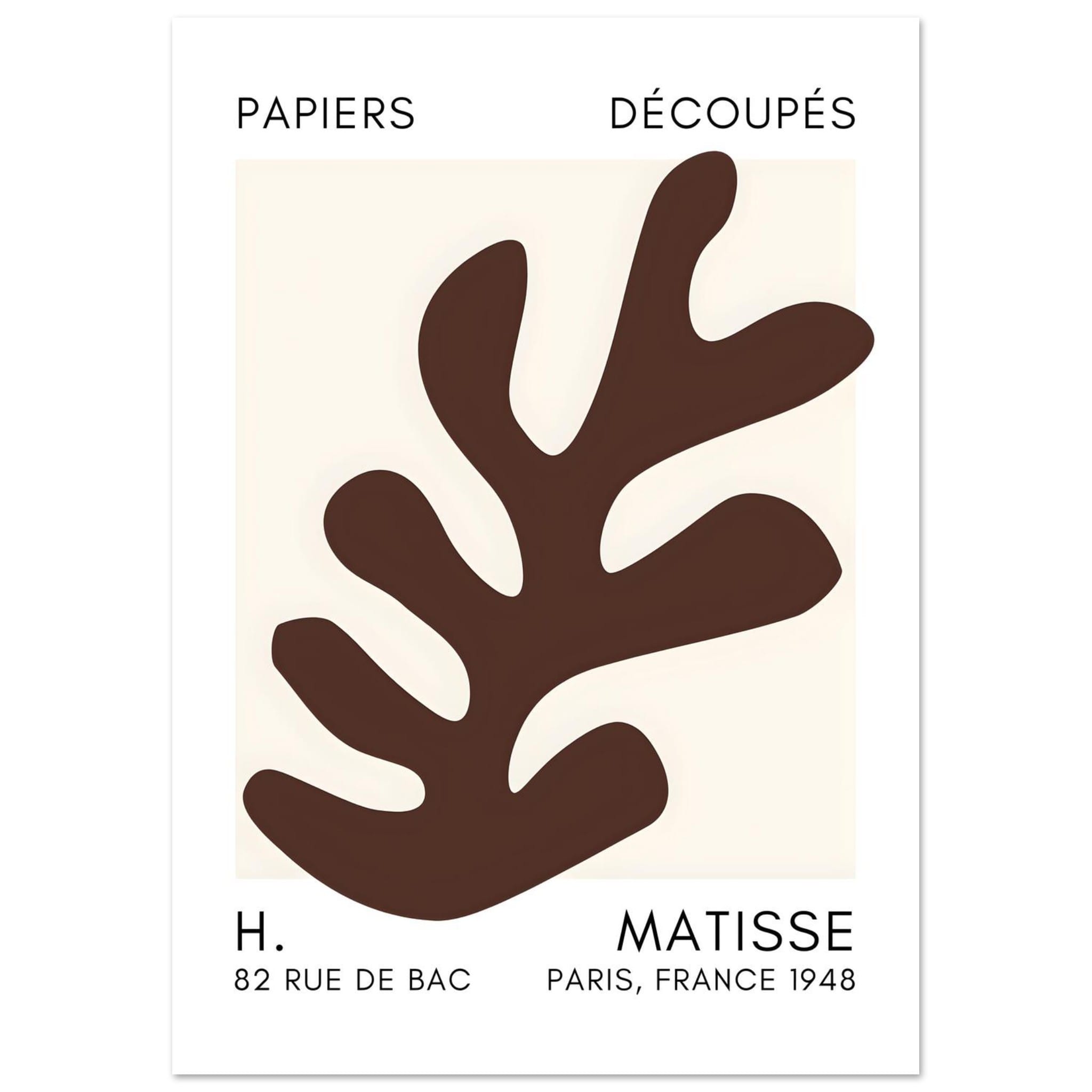 Artfulprints Poster Matisse – Ocean petals brown - A4 21x29.7 cm - Bru