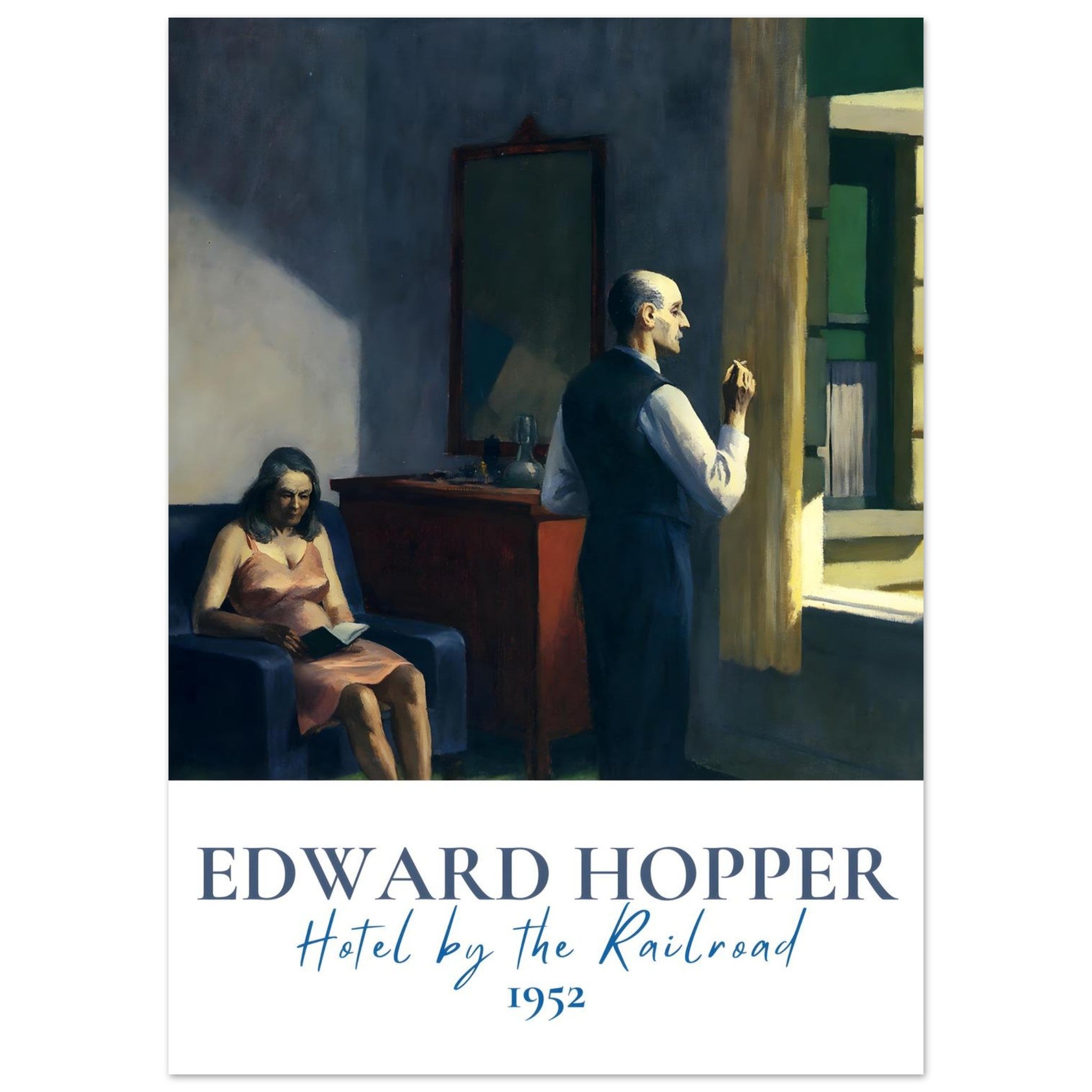 Artfulprints Poster Edward Hopper - Hotel by the railroad - 50x70 cm -