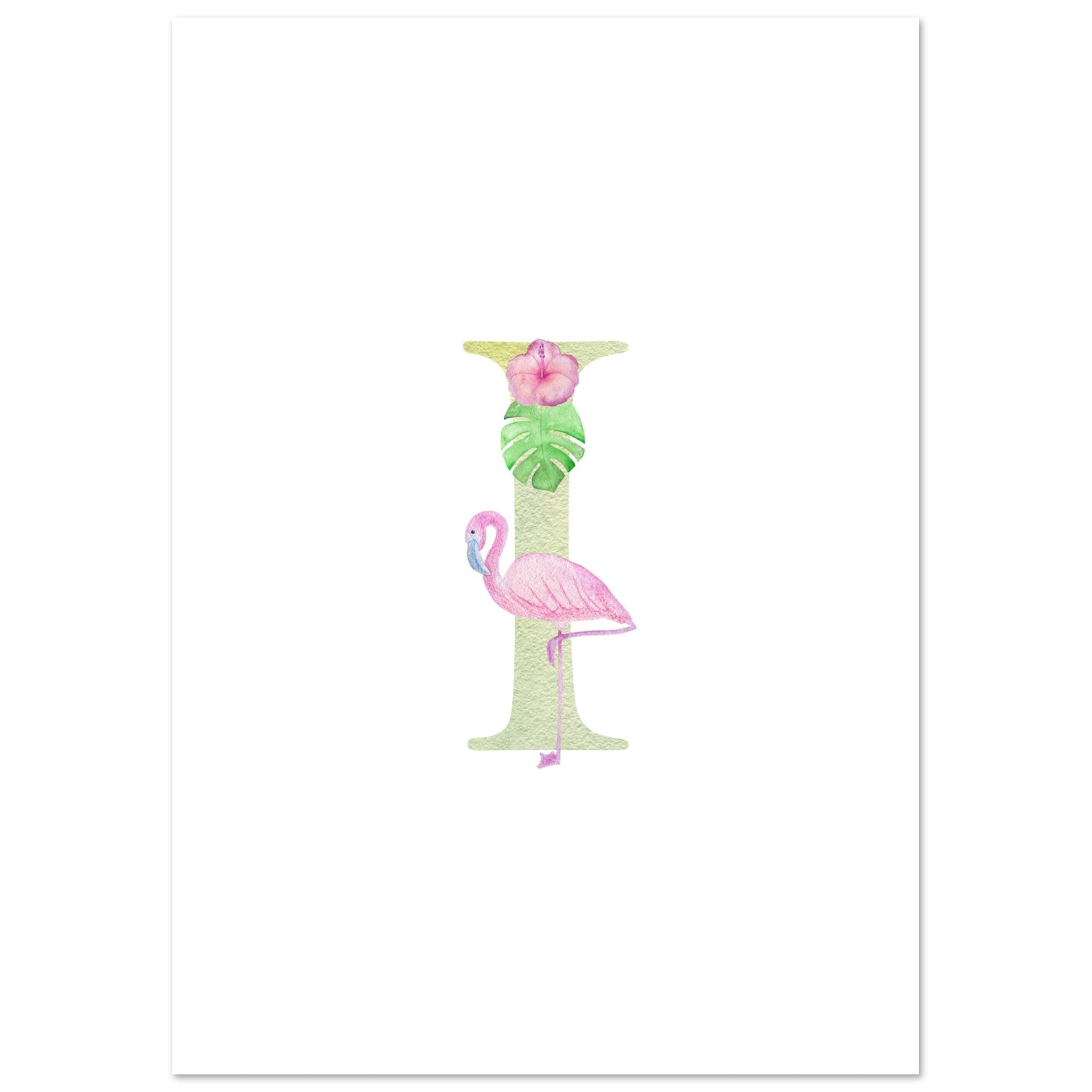 Artfulprints Poster Letter I kindernaam - A4 21x29.7 cm - Meerkleurig
