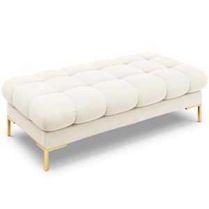 Cosmopolitan Design Bank Bali 2-zits, flueel, lichtbeige – 62x133x40cm Cosmopolitan Design Bank Bali 2-zits, flueel, lichtbeige – 62x133x40cm