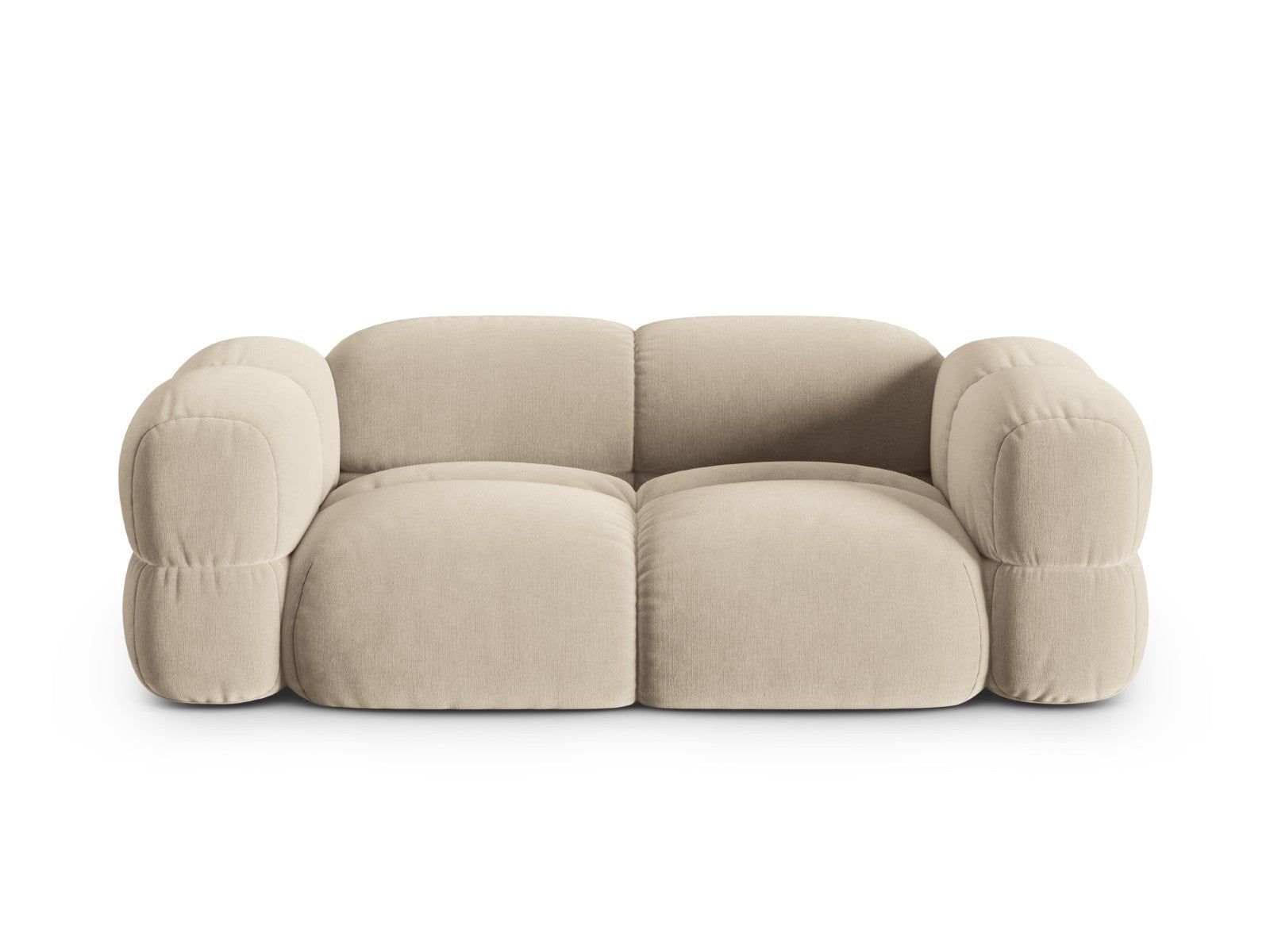 Cosmopolitan Design Bank Loretto 3-zits, flueel lichtbeige - 100x210x6