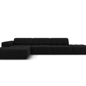 Cosmopolitan Design linker hoekbank Chicago 5-zits, flueel zwart – 167 Cosmopolitan Design linker hoekbank Chicago 5-zits, flueel zwart – 167