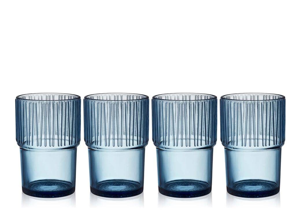 Bitz Waterglas Kusintha 280 ml - kleur Blauw - set van 4 stuks - stape