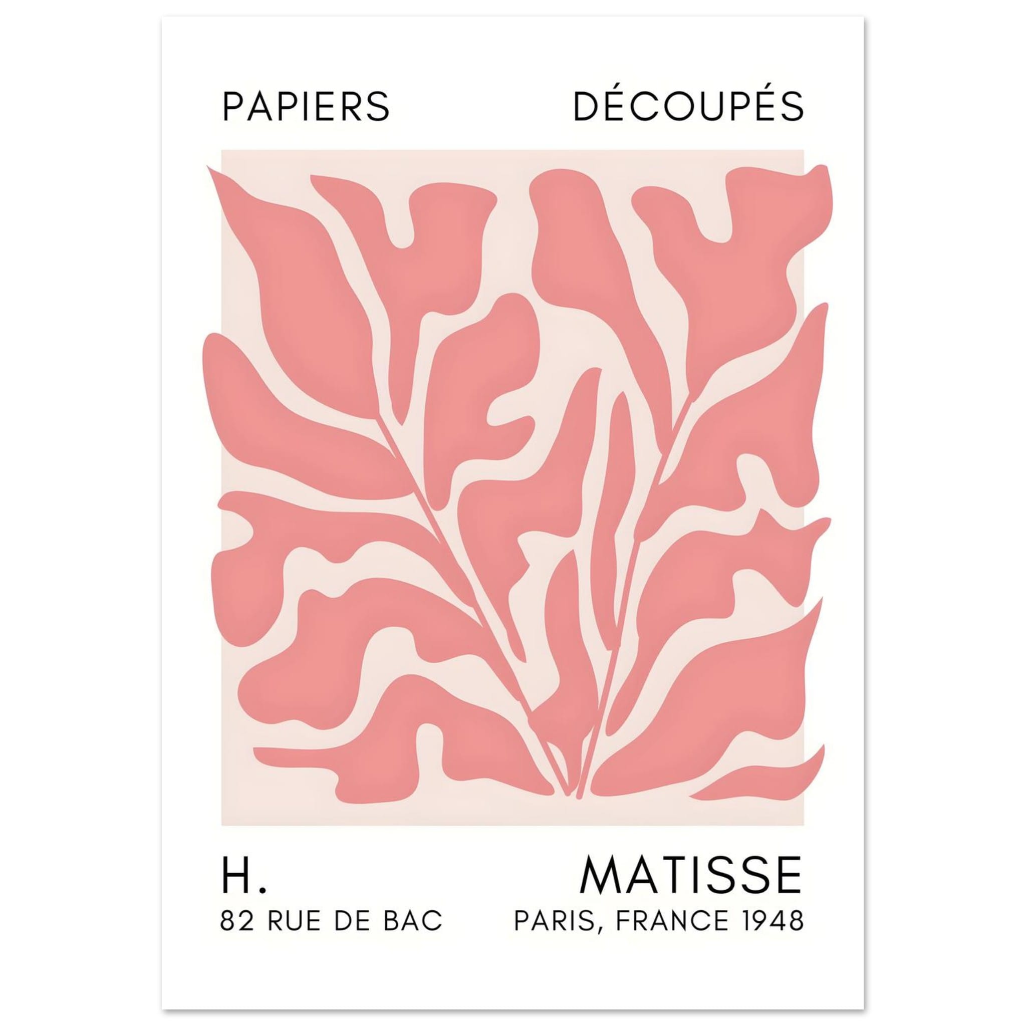 Artfulprints Poster Matisse – Seabed shapes taupe - A4 21x29.7 cm - Ta