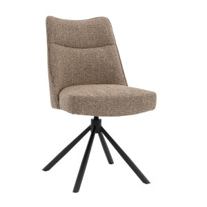 DÉJA Living Eetkamerstoel Meau – Taupe/Zwart – Draaibaar – Set van 2
