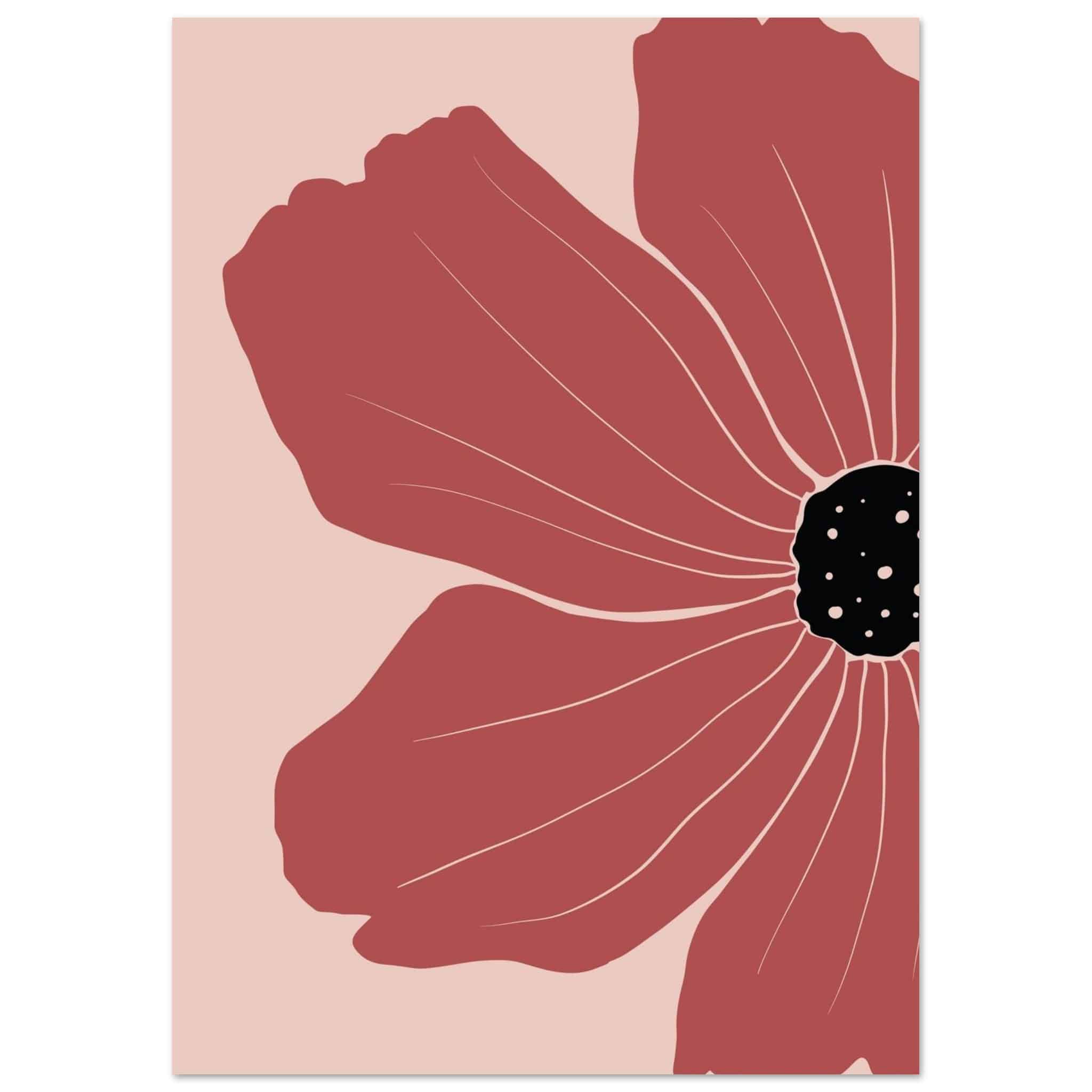 Artfulprints Poster Boho – Red poppy - A4 21x29.7 cm - Rood